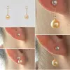 White Akoya Pearl White Gold Earrings (E16) - Image 4