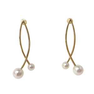 Shizuku White Gold Akoya Pearl Earrings (E44)