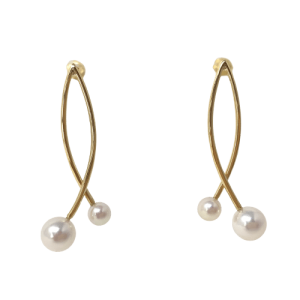 Shizuku White Gold Akoya Pearl Earrings (E44)