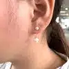 White Akoya Pearl White Gold Earrings (E16) - Image 3