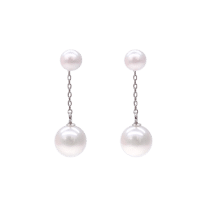 White Akoya Pearl White Gold Earring E16