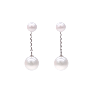 White Akoya Pearl White Gold Earring E16