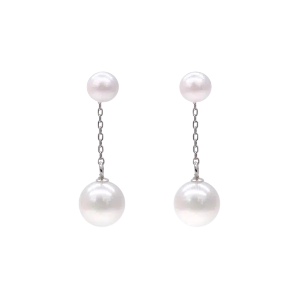 White Akoya Pearl White Gold Earring E16