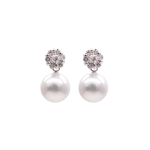 Akoya Pearl Diamond White Gold Earring E24