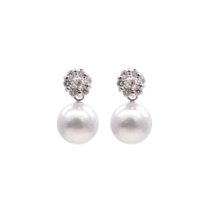 Akoya Pearl Diamond White Gold Earring E24