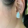 White Mabe Pearl  Earrings - E5 - Image 2