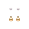 Gold White Akoya Pearl Gold Earrings (E9)