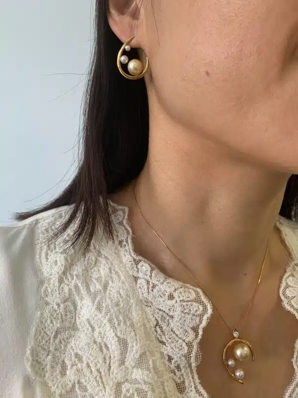 Shizuku White Akoya Pearl Gold Pendant (P24) - Image 6