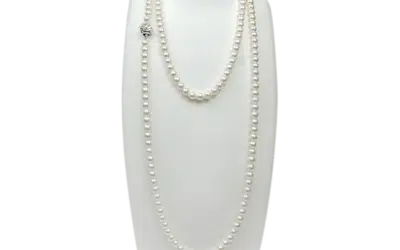 Pink Akoya Pearl Long Strand Necklace (N10)