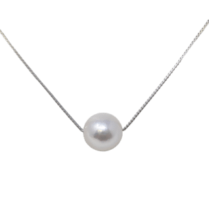 White Akoya Pearl White Gold Pendant (P16)