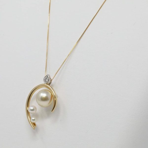 Shizuku White Akoya Pearl Gold Pendant (P24) - Image 4