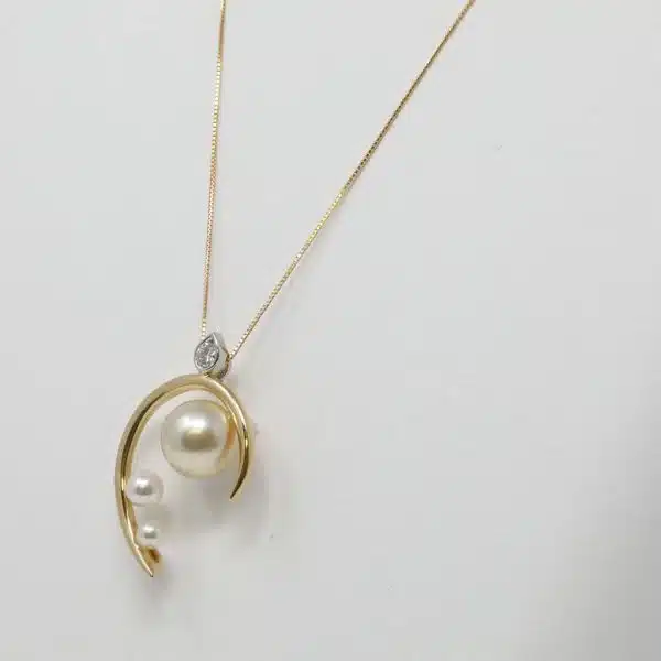 Shizuku White Akoya Pearl Gold Pendant (P24) - Image 4