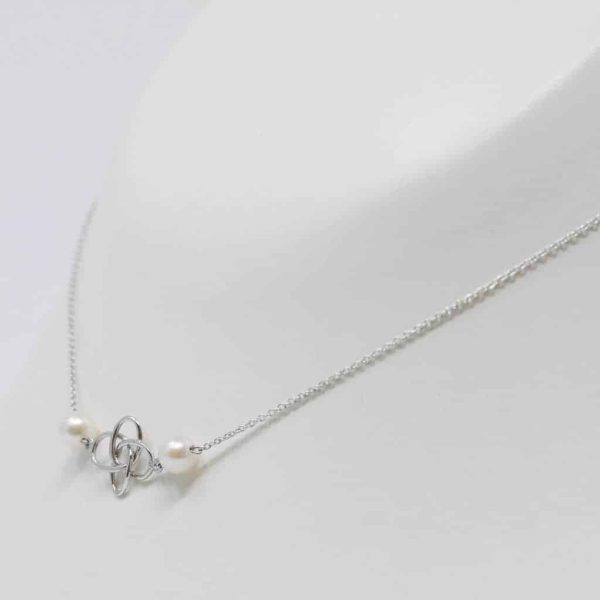 Yui White Akoya Pearl Silver '4-Leaf Clover' Pendant (P26) - Image 2