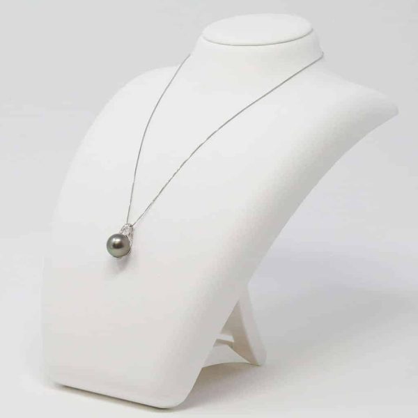 Black South Sea Pearl White Gold Diamond Pendant (P3) - Image 6