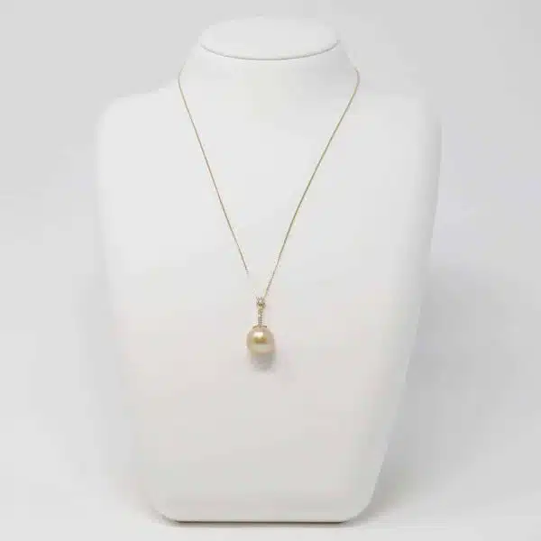 Gold South Sea Pearl Gold Diamond Pendant (P5) - Image 6