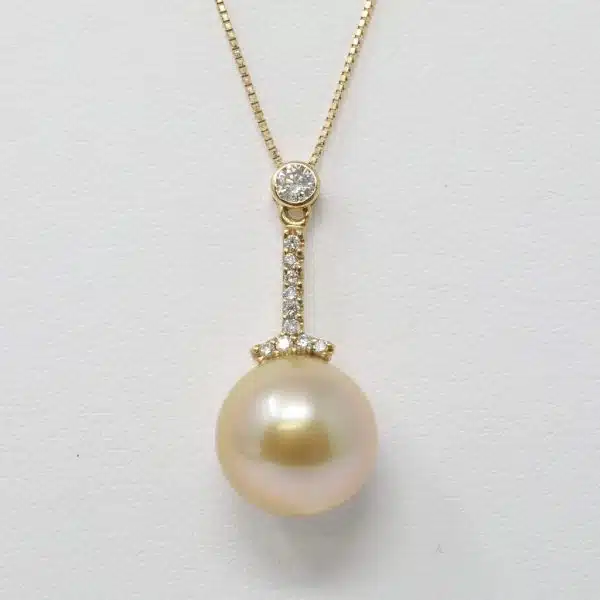 Gold South Sea Pearl Gold Diamond Pendant (P5) - Image 2