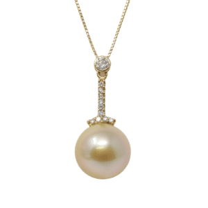 Gold South Sea Pearl Gold Diamond Pendant (P5)