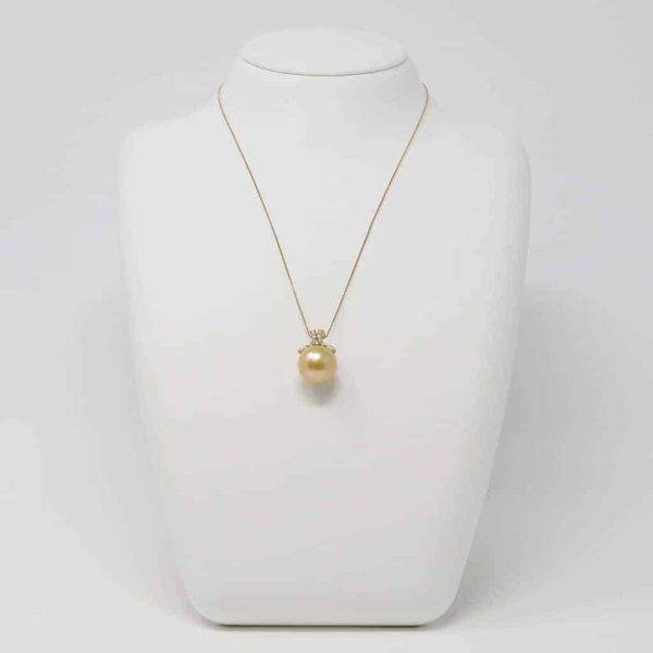 Gold South Sea Pearl Gold Diamond Pendant (P6) - Image 8