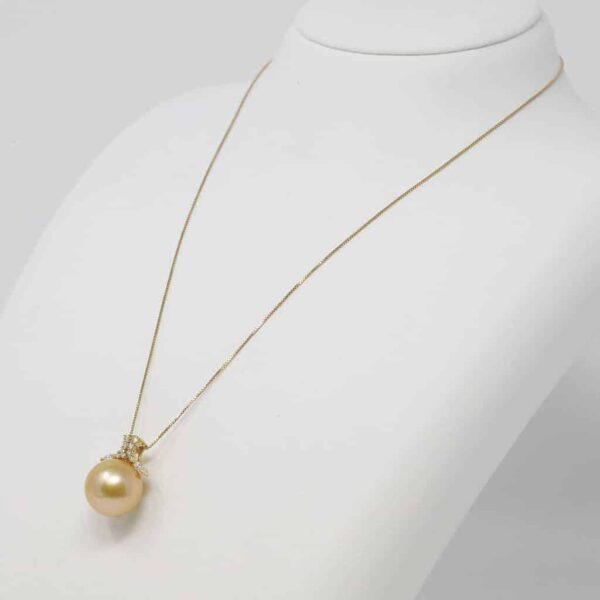 Gold South Sea Pearl Gold Diamond Pendant (P6) - Image 5