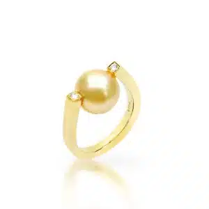 Gold South Sea Pearl Gold Diamond Ring (R2)