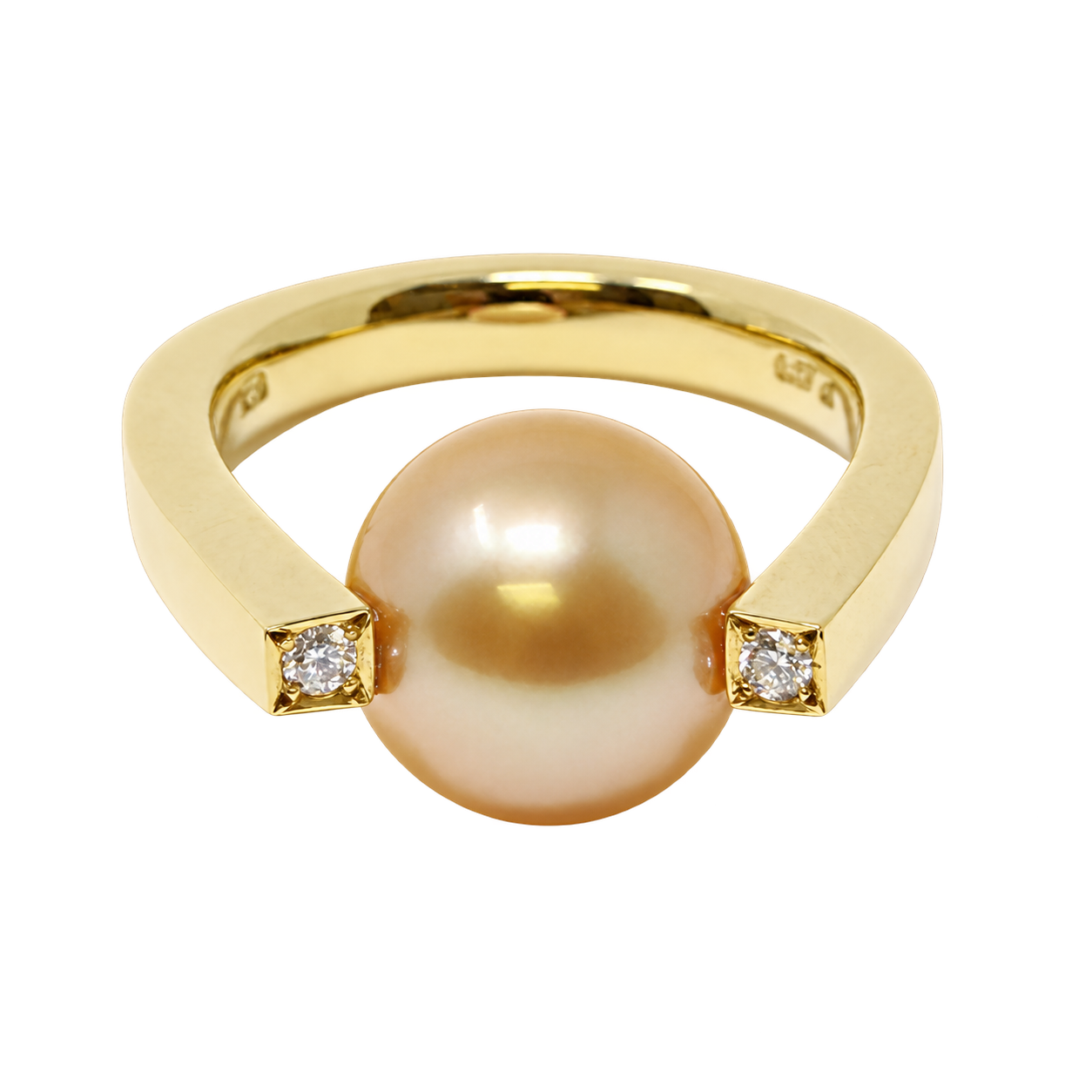 Gold South Sea Pearl Gold Diamond Ring - R2 2 Gold South Sea Pearl Gold Diamond Ring - R2 - Image 2