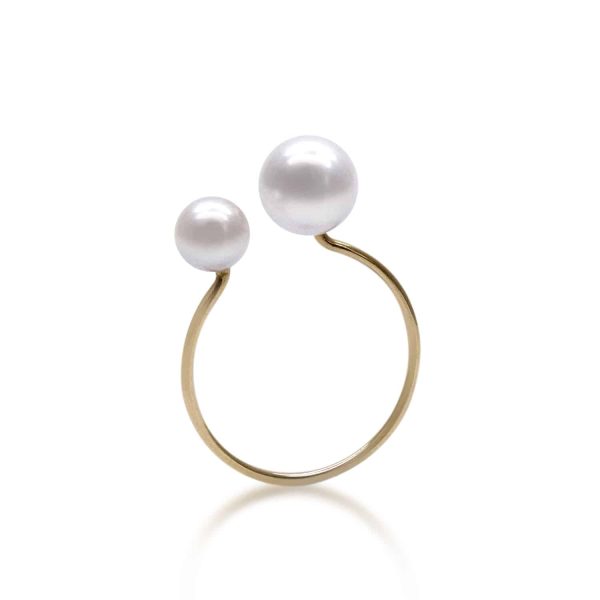 White Akoya Pearl Gold Ring (R9)