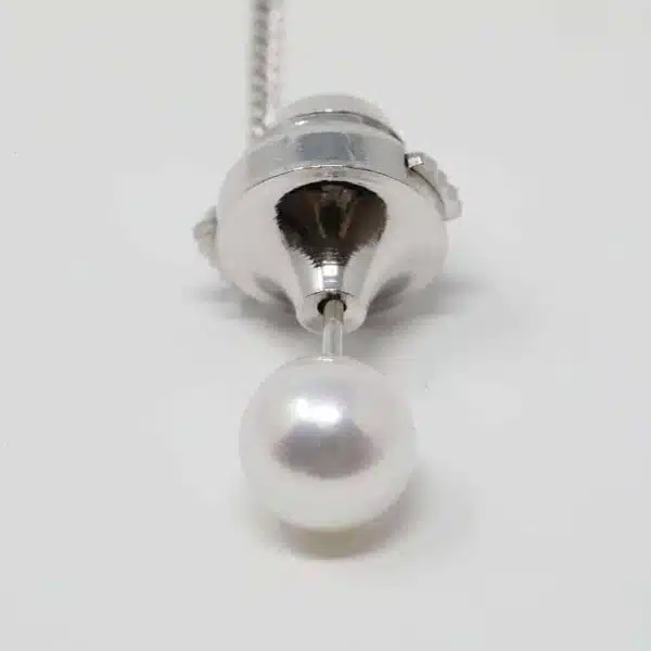 White Akoya Pearl Silver Tie Tack (S2) - Image 2