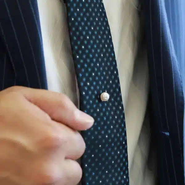White Akoya Pearl Silver Tie Tack (S2) - Image 4