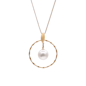 Shizuku White Akoya Pearl Gold Pendant (P46)