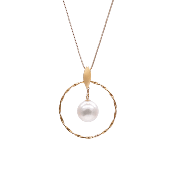 Shizuku White Akoya Pearl Gold Pendant (P46)