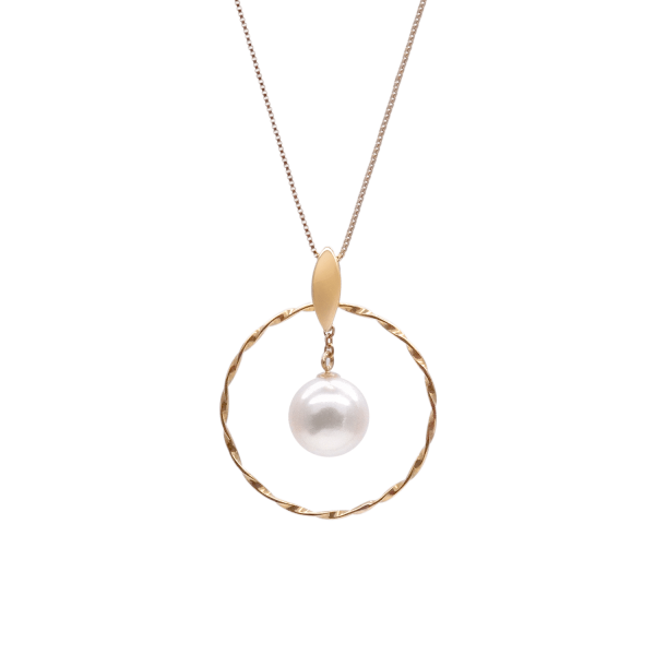 Shizuku White Akoya Pearl Gold Pendant (P46)