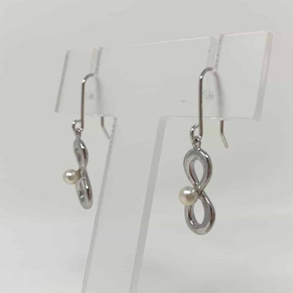Yui White Akoya Pearl Silver Earrings (E50) - Image 4