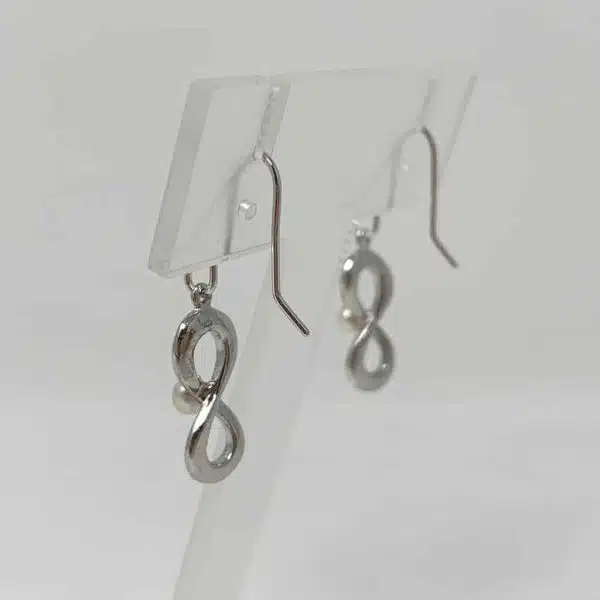 Yui White Akoya Pearl Silver Earrings (E50) - Image 2