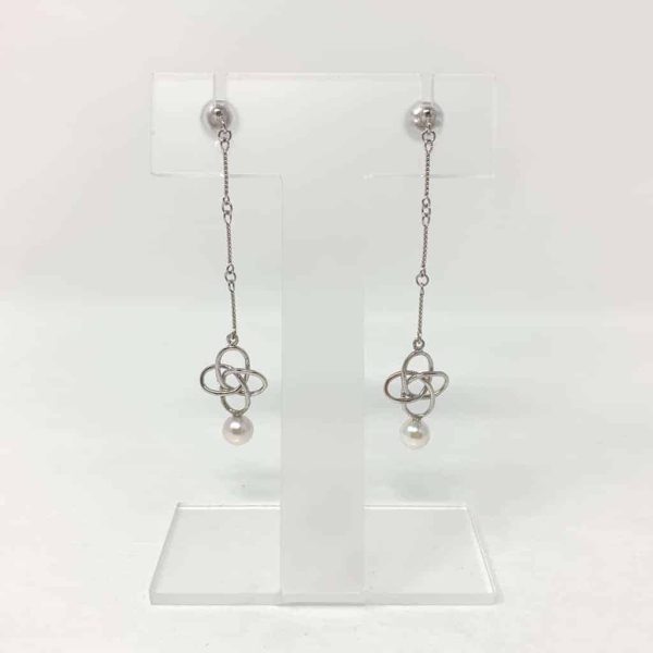 Yui White Akoya Pearl Silver Earrings (E51) - Image 2