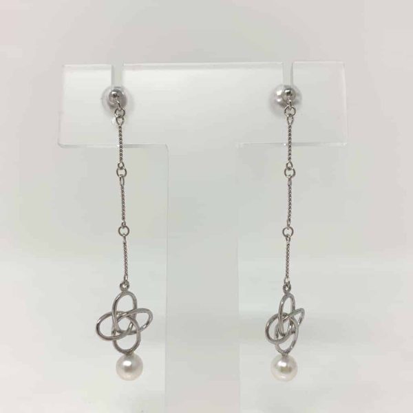 Yui White Akoya Pearl Silver Earrings (E51) - Image 6