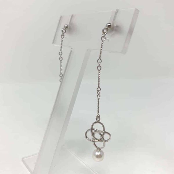 Yui White Akoya Pearl Silver Earrings (E51) - Image 5