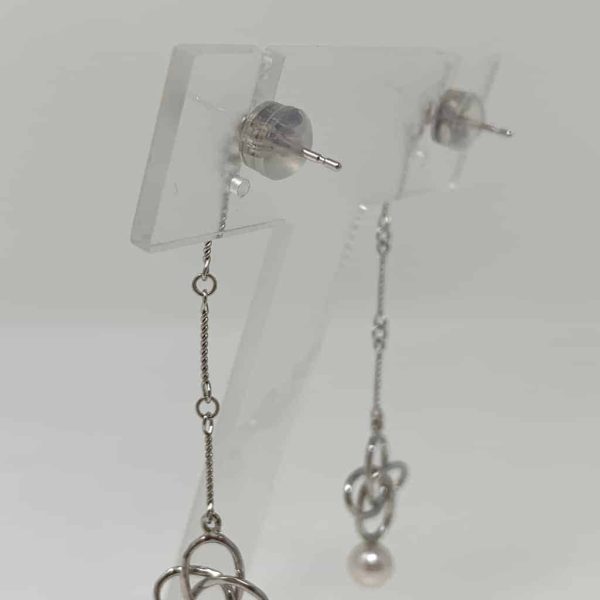 Yui White Akoya Pearl Silver Earrings (E51) - Image 3