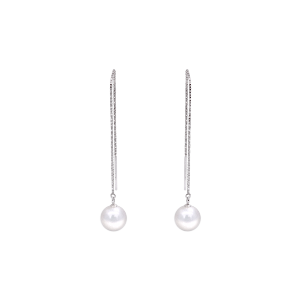 White Akoya Pearl Gold Earrings (E57) - Image 5