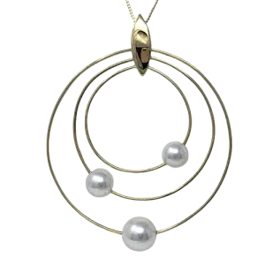 Shizuku White Akoya Pearl Gold Pendant (P32)