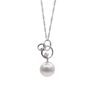 Akoya Pearl Diamond Gold Pendant P61