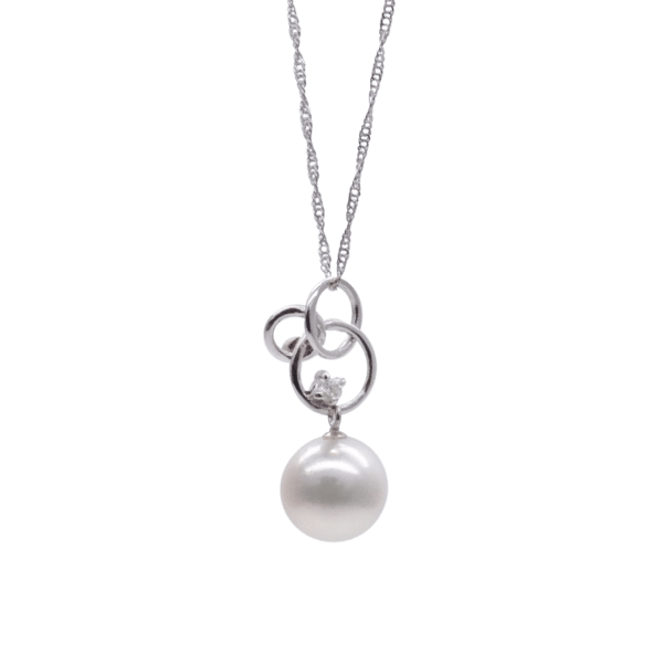 Akoya Pearl Diamond Gold Pendant P61