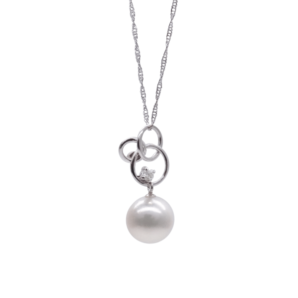 Akoya Pearl Diamond Gold Pendant P61