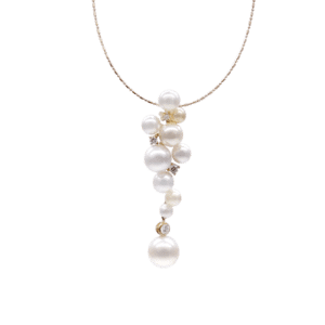 Akoya Pearl Diamond K18 Gold Pendant P75