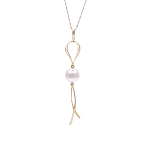 White Akoya Pearl Gold Pendant (P81)