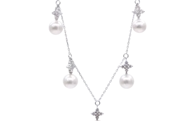 White Akoya Pearl White Gold Pendant (P82)
