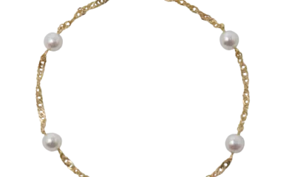 White Akoya Pearl Station Bracelet (BL3)