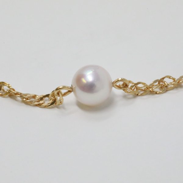 White Akoya Pearl Station Bracelet (BL3) - Image 4