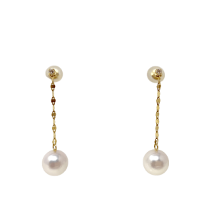 Akoya Pearl Diamond K18 Gold Earring E94