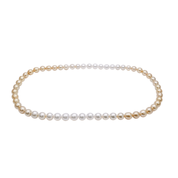 N104 Southsea Gold and White Pearl Necklace