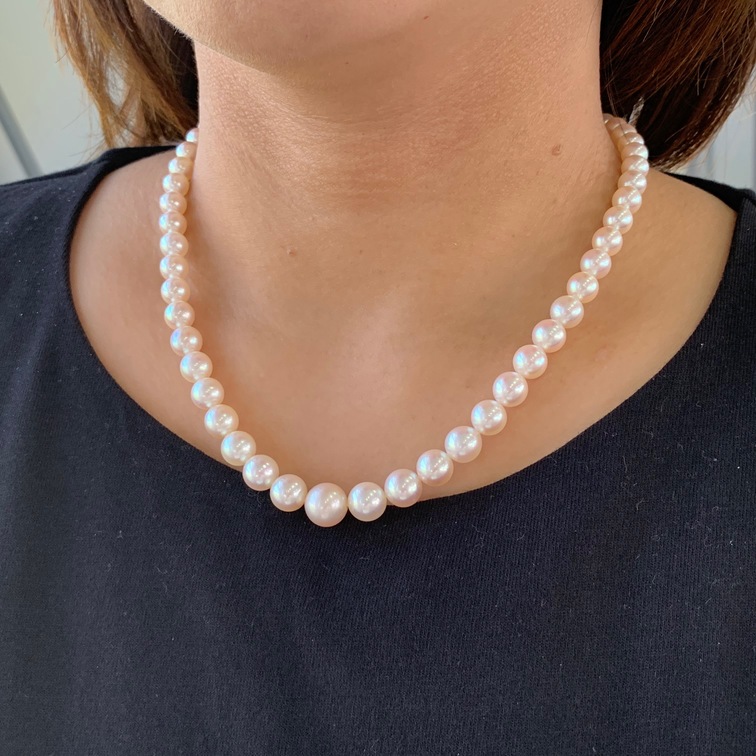 White Akoya Pearl Strand Necklace (N37 